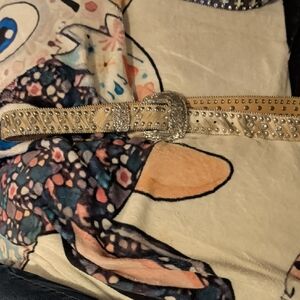 Nocona Tan Belt with Silver Studs